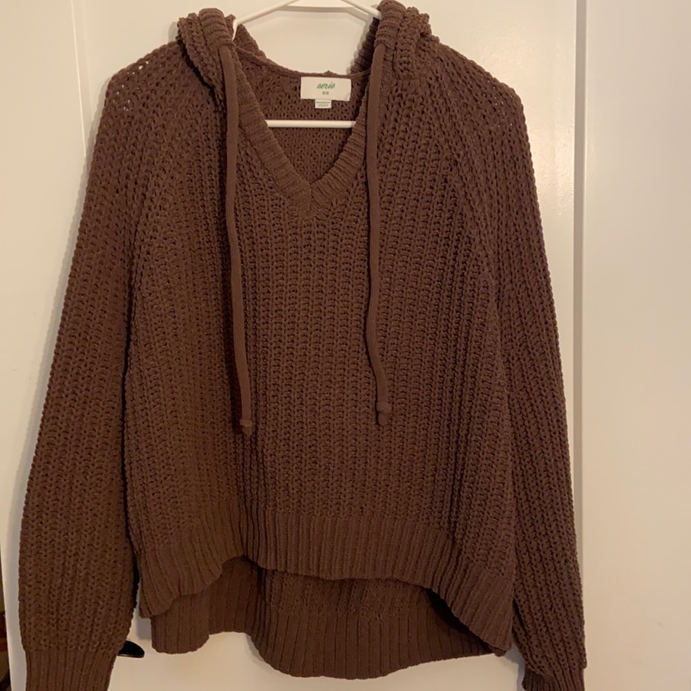 Aerie Knitted Hooded Sweater